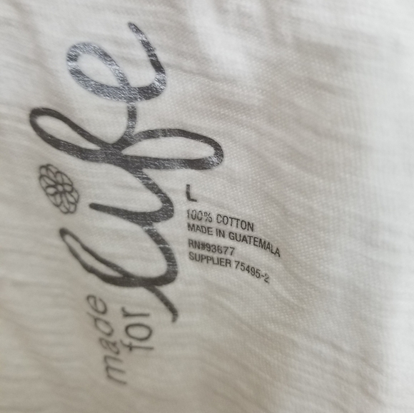 EUC white w gray design Made For Life t-shirt - Picture 2 of 4